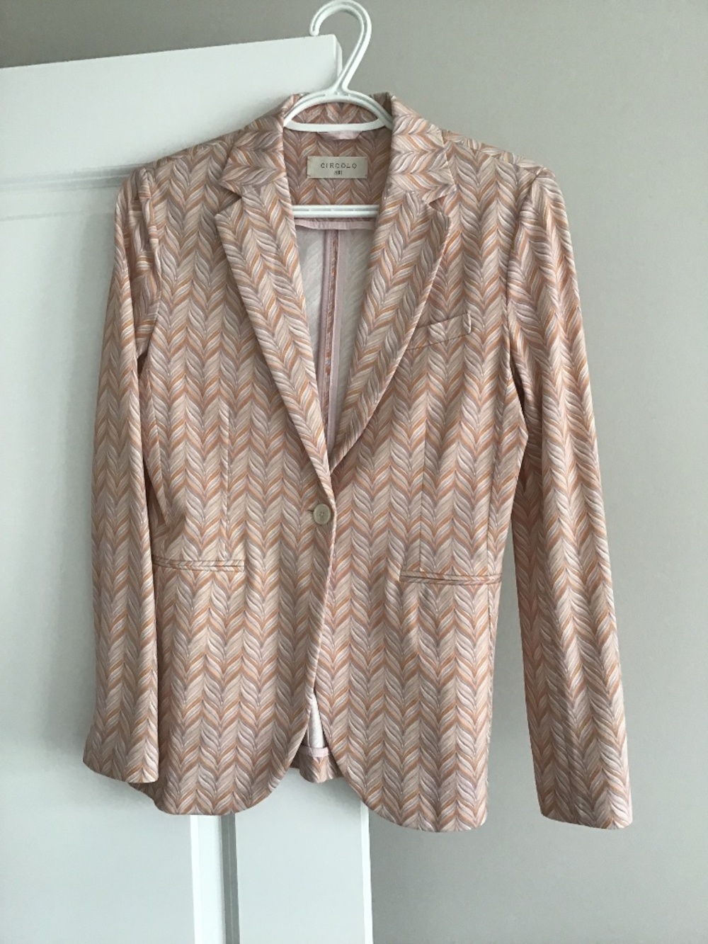 New Circolo 1901 Italian made double breasted blazer suit jacket pink chevron